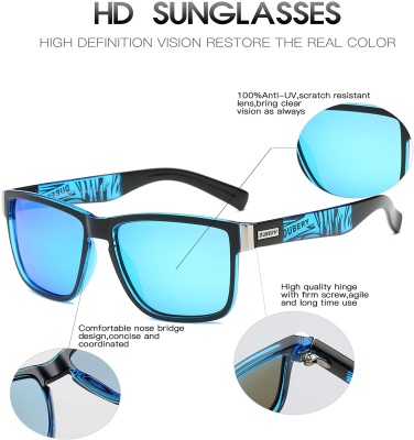 Солнцезашитные очки DUBERY черные / голубые