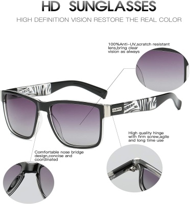 Солнцезашитные очки DUBERY черные / серые
